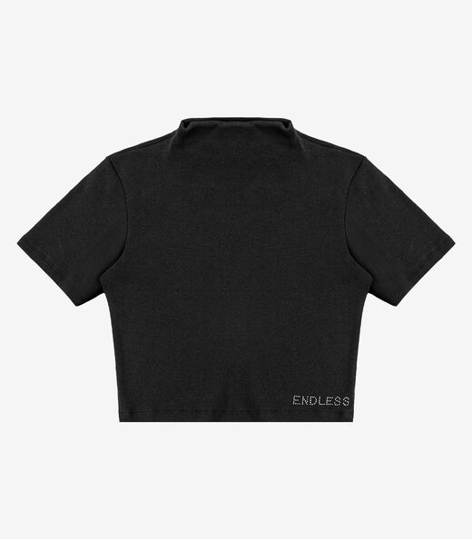 Blusa em Ribana Feminina Endless Preto