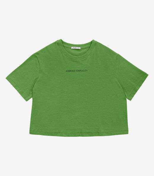 T- Shirt Feminina Plus Size Secret Glam Verde