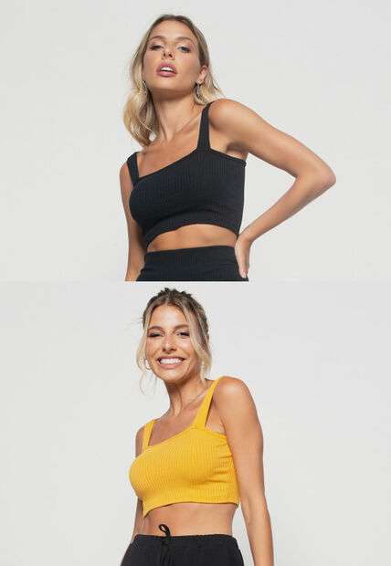 Image_Kit 2 Croppeds  Top Faixa Comfy Malha Canelada Preto e Mostarda