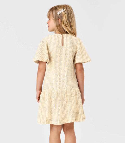 Vestido Infantil Tricot Trick Nick Bege