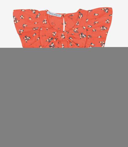 Image_Vestido Infantil Popeline Com Laço Trick Nick Laranja