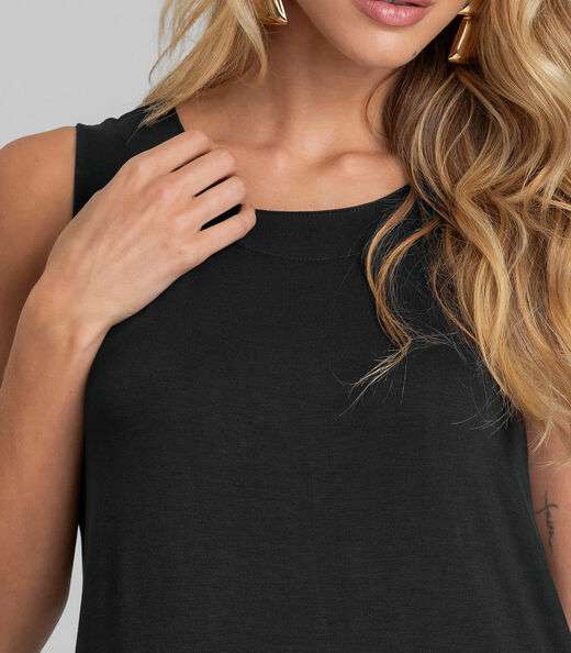 Vestido Midi Feminino em Malha Visco Dianna Preto