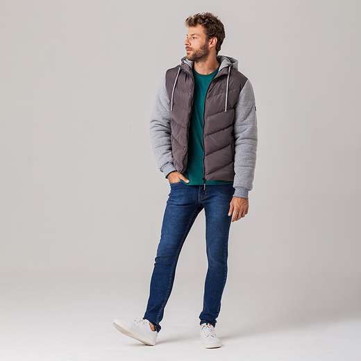 Jaqueta Puffer com Moletom Masculina Urban Rock e Soda