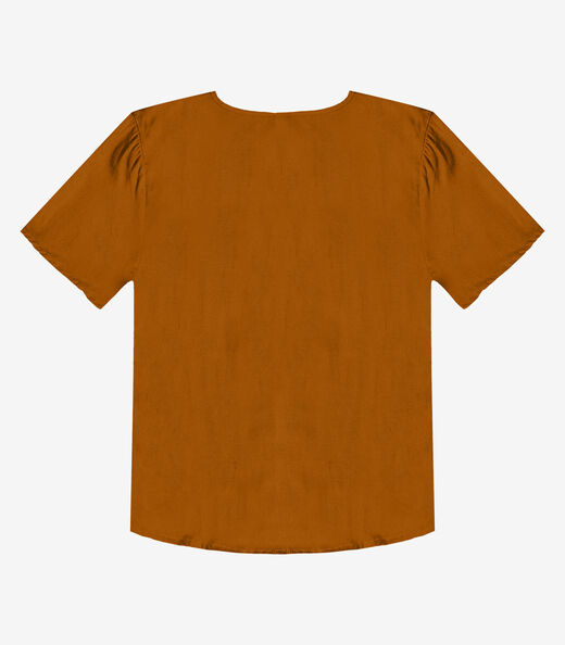 Blusa Feminina Com Recortes Frontais Infinita Cor Marrom