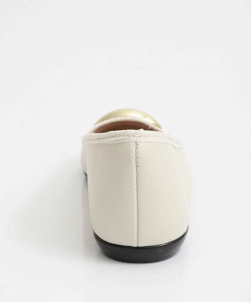 Sapatilha Feminina Detalhe Metalizado Moleca Branco