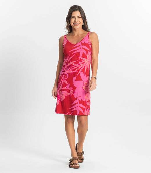 Vestido Estampado Rovitex Rosa