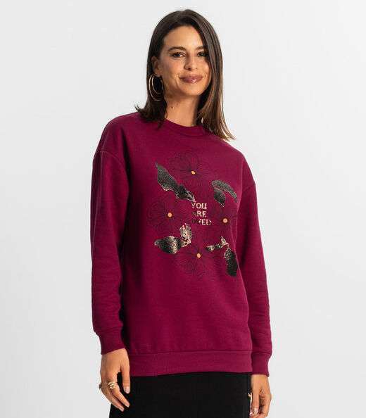 Blusão Alongado Feminino Rovitex Vermelho