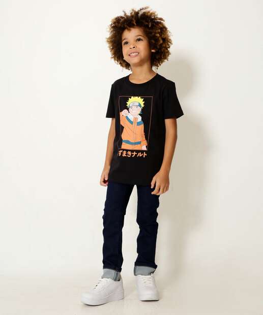 Camiseta Infantil Manga Curta Naruto Tam 4 a 10