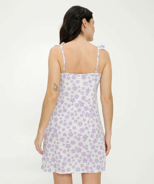 Camisola Estampa Floral Alças Finas Babado Marisa