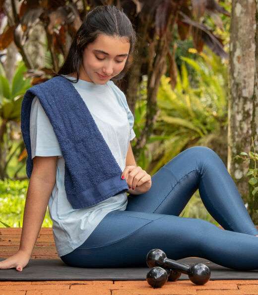 Toalha De Academia De Algodão Atlantica Azul