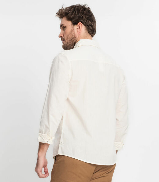 Camisa Masculina Manga Longa Diametro Bege