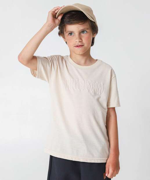 Image_Camiseta Infantil Estampa Frase Tam 4 a 10 Bege