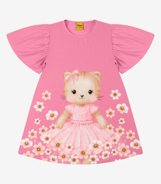 Image_Vestido Poly Flex Touch - Meia Malha Rovi Kids Rosa