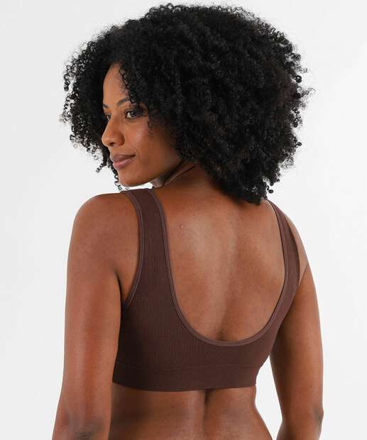 Kit 2 Sutiãs Top Sem Costura Com Bojo Removível Marisa Preto