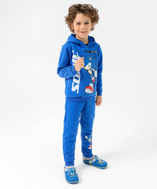 Image_Calça Infantil Jogger Moletom Sonic Tam 4 a 10 Azul