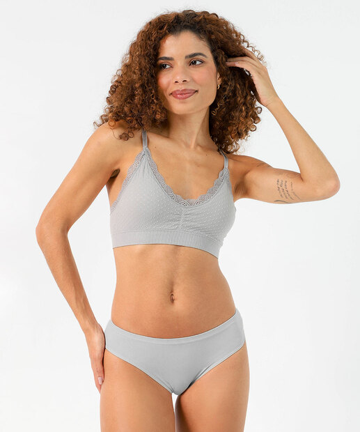 Sutiã Top Bojo Removível Textura Marisa Azul