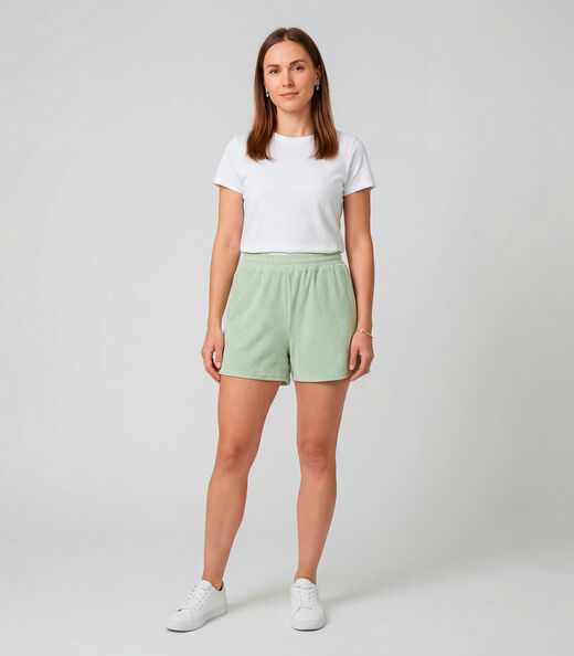 Image_Shorts Feminino Em Plush Infinita Cor Verde