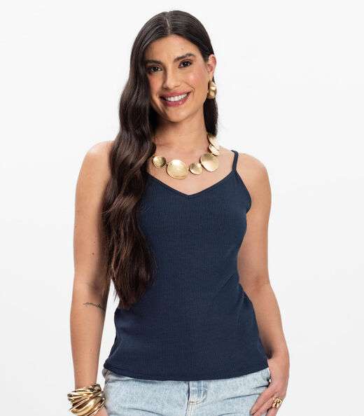 Blusa de Alça Infinita Cor Azul