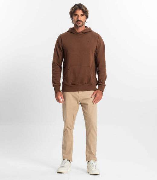 Blusão Masculino Básico com Capuz Diametro Marrom