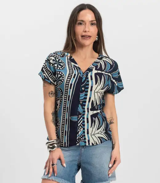 Image_Blusa Feminina Estampada Infinita Cor Azul