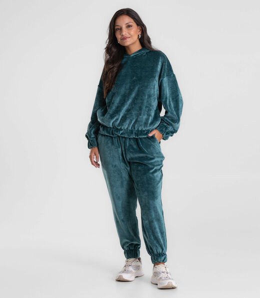 Conjunto Blusão Com Calça Endless Plush Feminina Verde