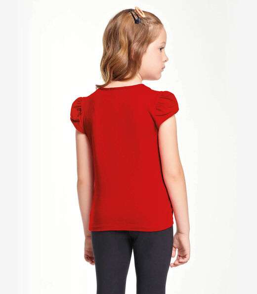 Blusa Infantil Feminina Cotton Leve Trick Nick Vermelho