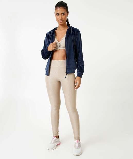 Jaqueta Feminina Fitness Plush Capuz Marisa