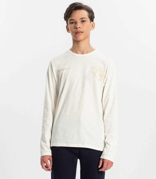 Image_Camiseta Juvenil Masculina Manga Longa Minty Bege