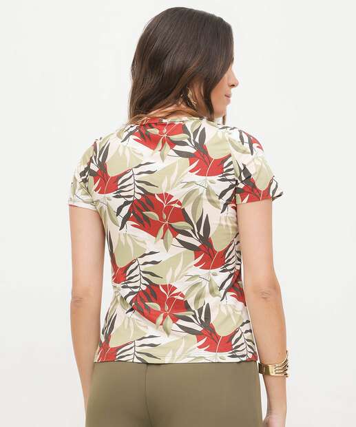 Blusa Feminina Estampada Manga Curta Marisa