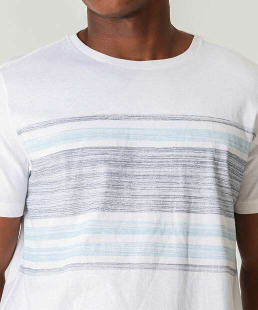 Camiseta Masculina Estampa Listras Manga Curta MR