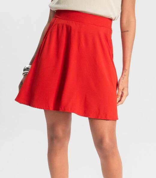 Saia Curta Viscose Sarjada Rovitex Laranja