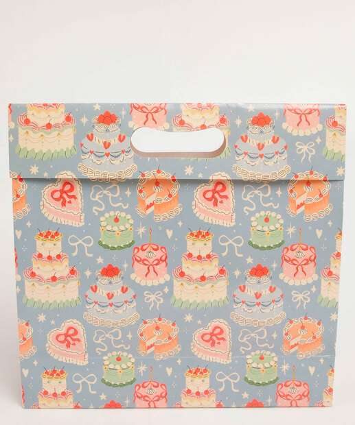 Embalagem Presente Sacola Estampa Bolos Marisa