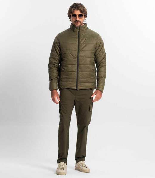 Jaqueta Masculina Em Microfibra Diametro Verde