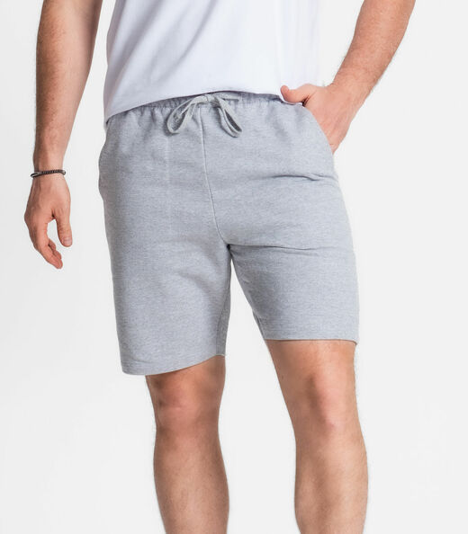 Bermuda Masculina Plus Size Moletom Diametro Cinza