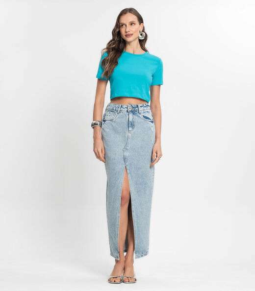 Blusa Feminina Em Cotton Leve Endless Azul