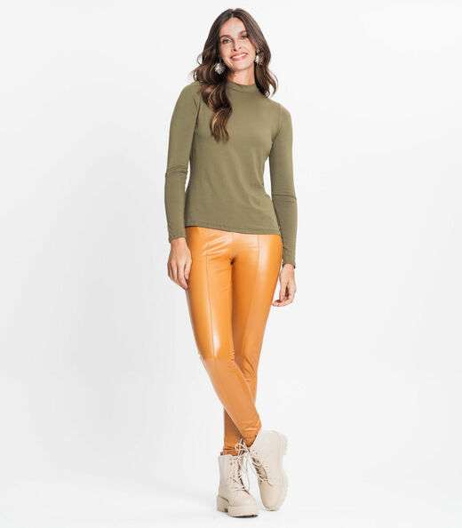 Blusa Feminina Manga Longa Gola Alta Rovitex Verde