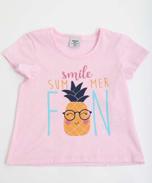 Conjunto Infantil Manga Curta Estampado Marisa Tam 1 a 3