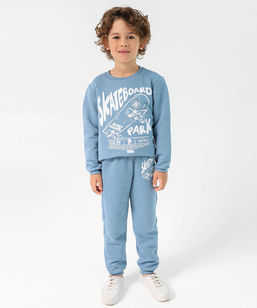 Image_Calça Infantil Jogger Moletom Skate Marisa Tam 4 a 10 Azul