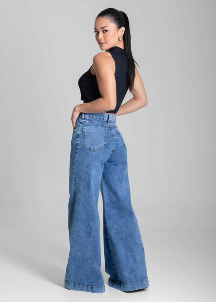 Calça Jeans Sawary Super Wide Leg - 282073