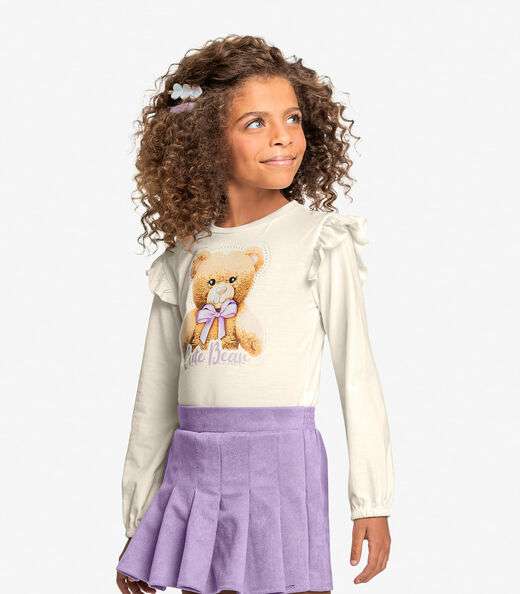 Conjunto Infantil Blusa Com Shorts Saia Trick Nick Roxo