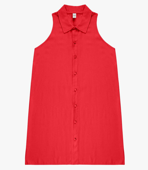 Vestido Feminino Chemise Malha Viscose Rovitex Laranja