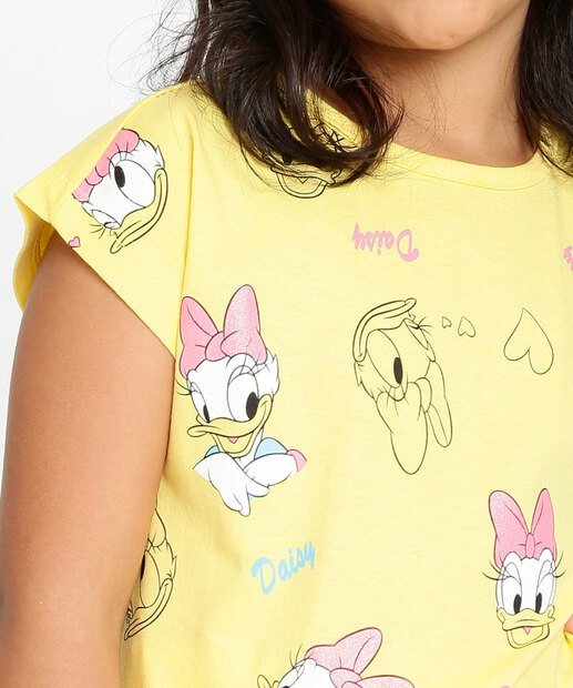 Camiseta Infantil Margarida Manga Curta Disney Tam 4 a 10