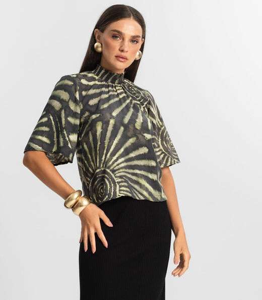 Image_Blusa Manga Flutuante de Viscose Endless Verde