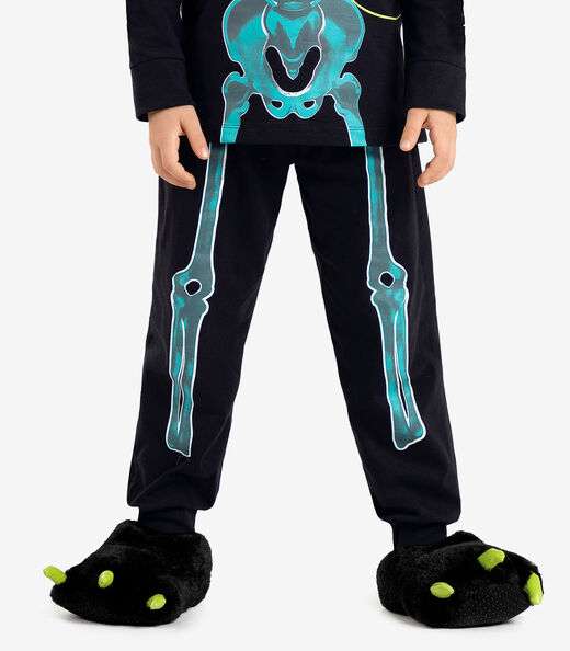 Pijama Infantil Menino Em Meia Malha Rovi Kids Preto