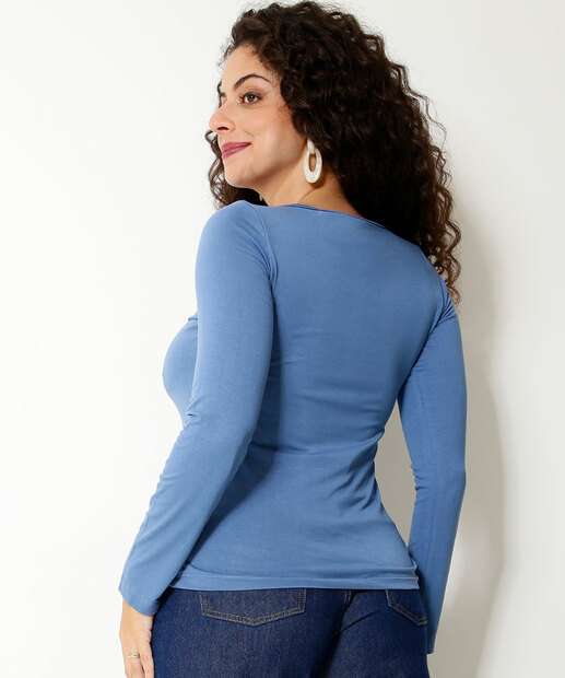 Blusa Feminina Básica Manga Longa 