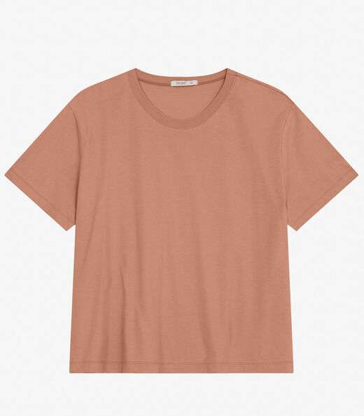 Blusa Manga Curta Plus Size Secret Glam Marrom