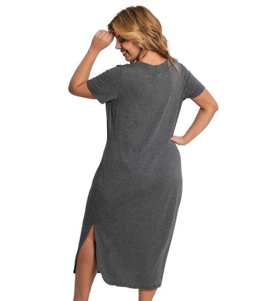 Vestido Midi Feminino Plus Size Ribana Secret Glam Cinza