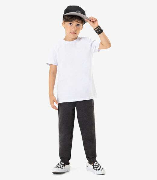 Camiseta Infantil Masculina Básica Rovitex Kids Branco