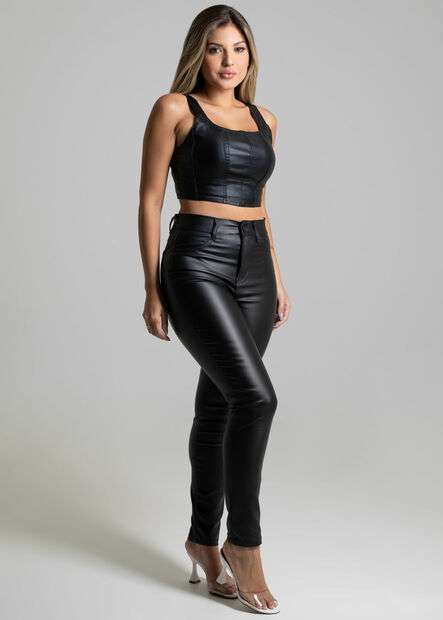 Calça Resinada Sawary Cigarrete - 273454