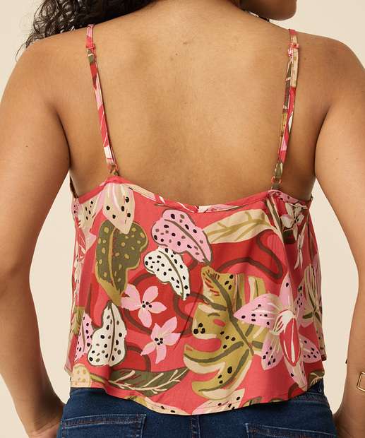  Blusa Regata Feminina Alças Finas Estampada Marisa